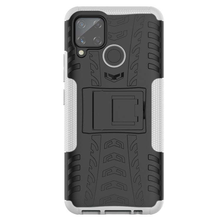 For OPPO Realme C15 Tire Texture Shockproof TPU + PC Protective Case with Holder