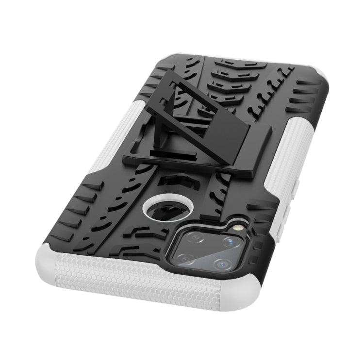 For OPPO Realme C15 Tire Texture Shockproof TPU + PC Protective Case with Holder
