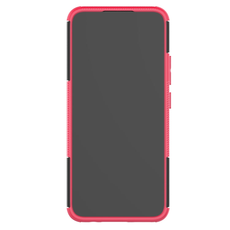 For OPPO Realme C15 Tire Texture Shockproof TPU + PC Protective Case with Holder