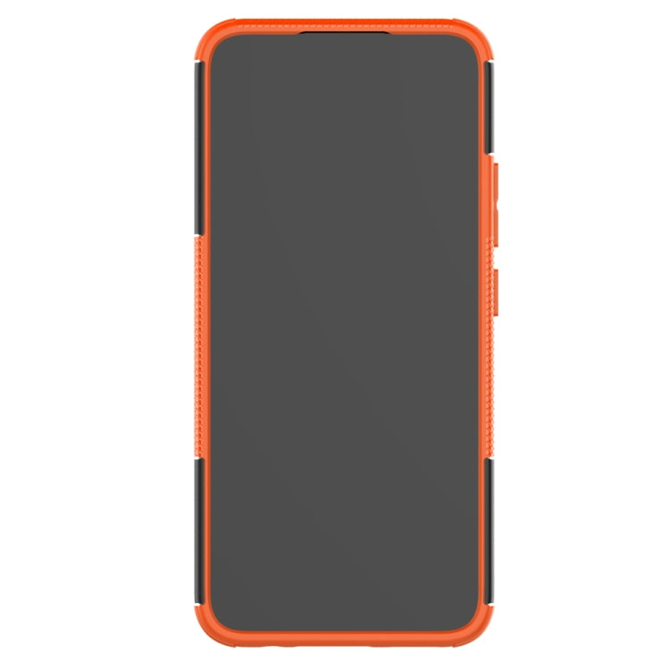 For OPPO Realme C15 Tire Texture Shockproof TPU + PC Protective Case with Holder