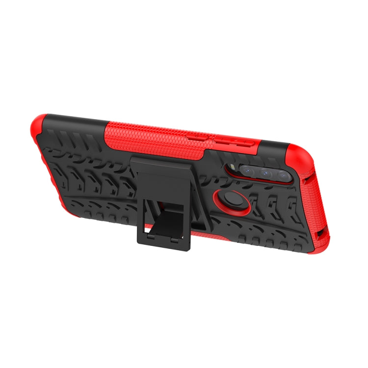 For Alcatel 3L (2020) Tire Texture Shockproof TPU + PC Protective Case with Holder