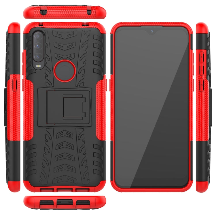 For Alcatel 3L (2020) Tire Texture Shockproof TPU + PC Protective Case with Holder