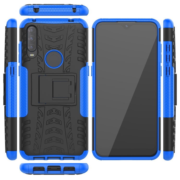 For Alcatel 3L (2020) Tire Texture Shockproof TPU + PC Protective Case with Holder