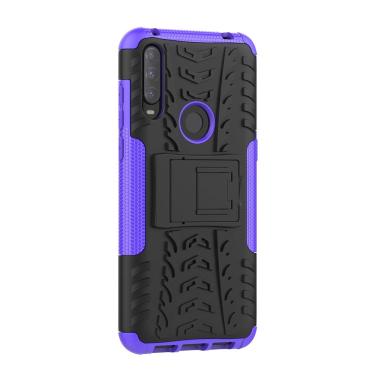 For Alcatel 3L (2020) Tire Texture Shockproof TPU + PC Protective Case with Holder