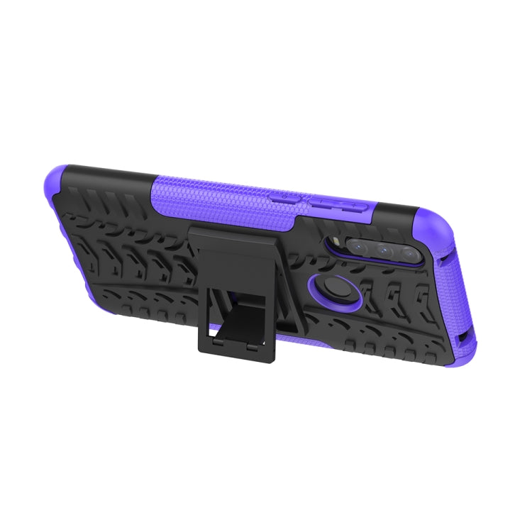 For Alcatel 3L (2020) Tire Texture Shockproof TPU + PC Protective Case with Holder