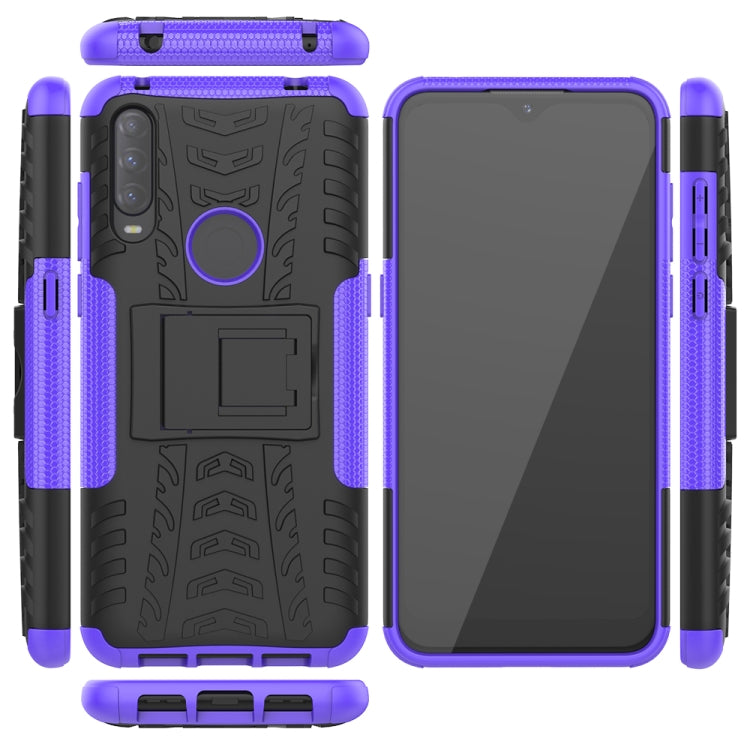 For Alcatel 3L (2020) Tire Texture Shockproof TPU + PC Protective Case with Holder