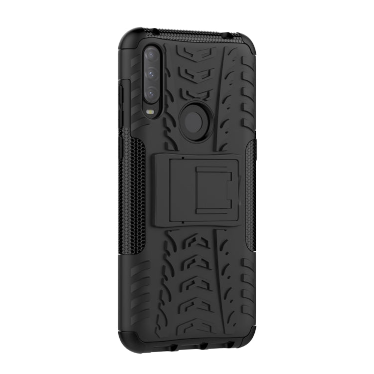 For Alcatel 3L (2020) Tire Texture Shockproof TPU + PC Protective Case with Holder