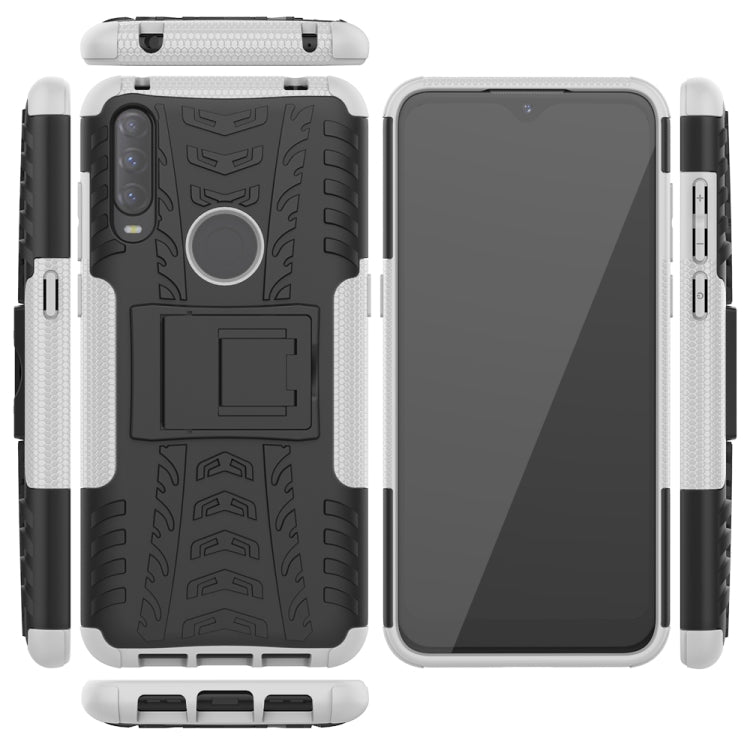 For Alcatel 3L (2020) Tire Texture Shockproof TPU + PC Protective Case with Holder