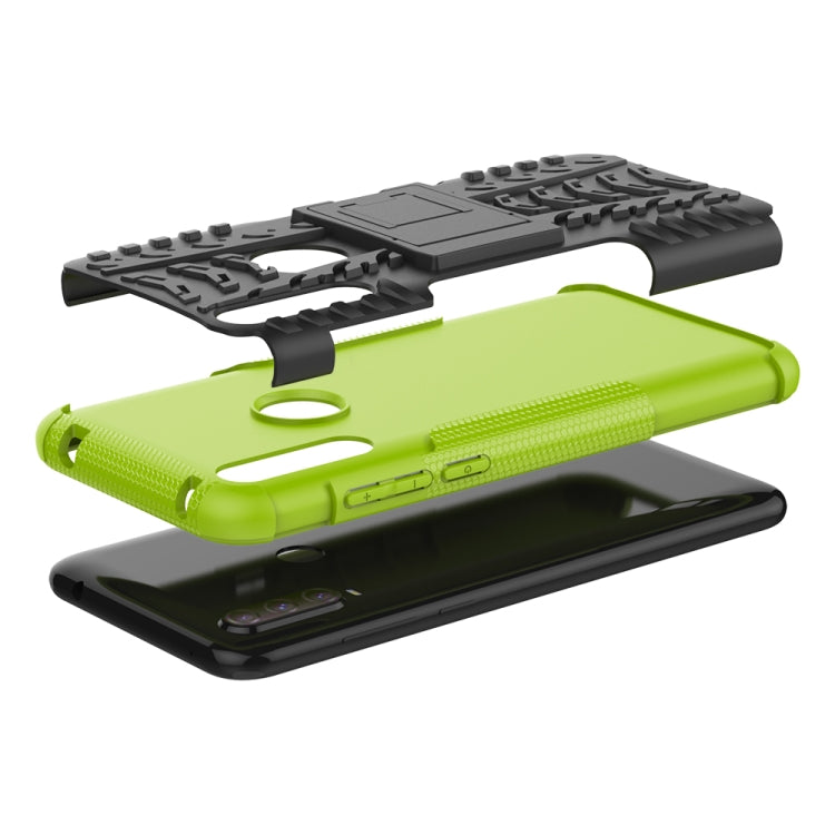 For Alcatel 3L (2020) Tire Texture Shockproof TPU + PC Protective Case with Holder