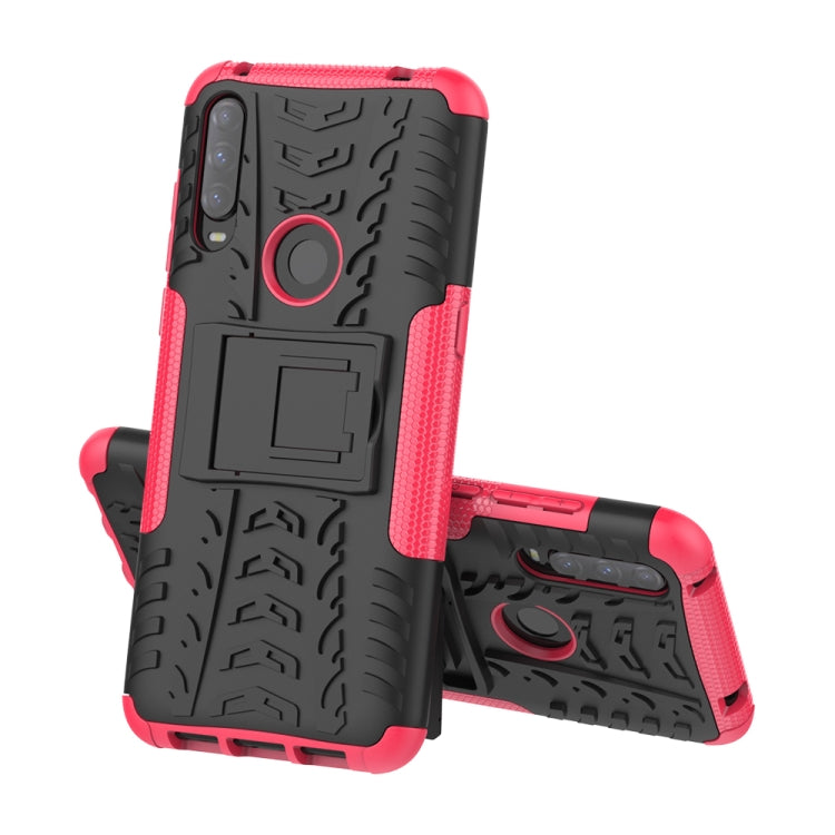 For Alcatel 3L (2020) Tire Texture Shockproof TPU + PC Protective Case with Holder
