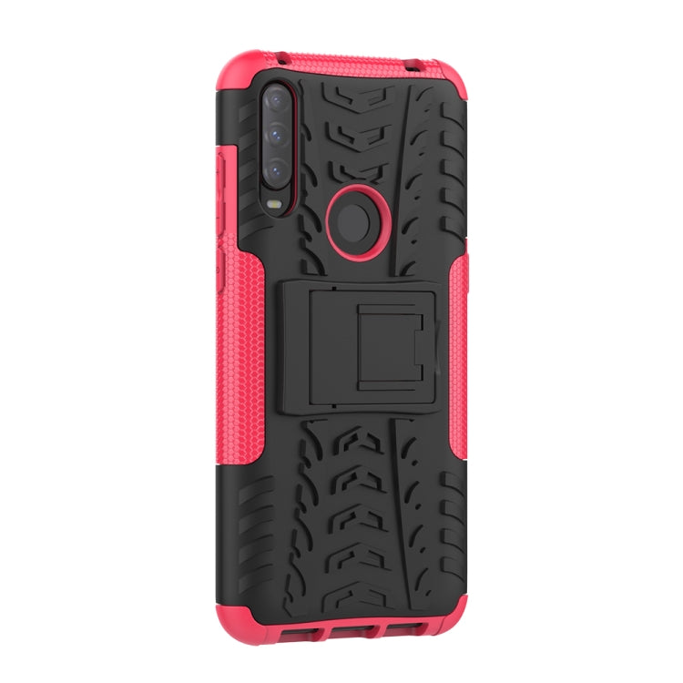 For Alcatel 3L (2020) Tire Texture Shockproof TPU + PC Protective Case with Holder