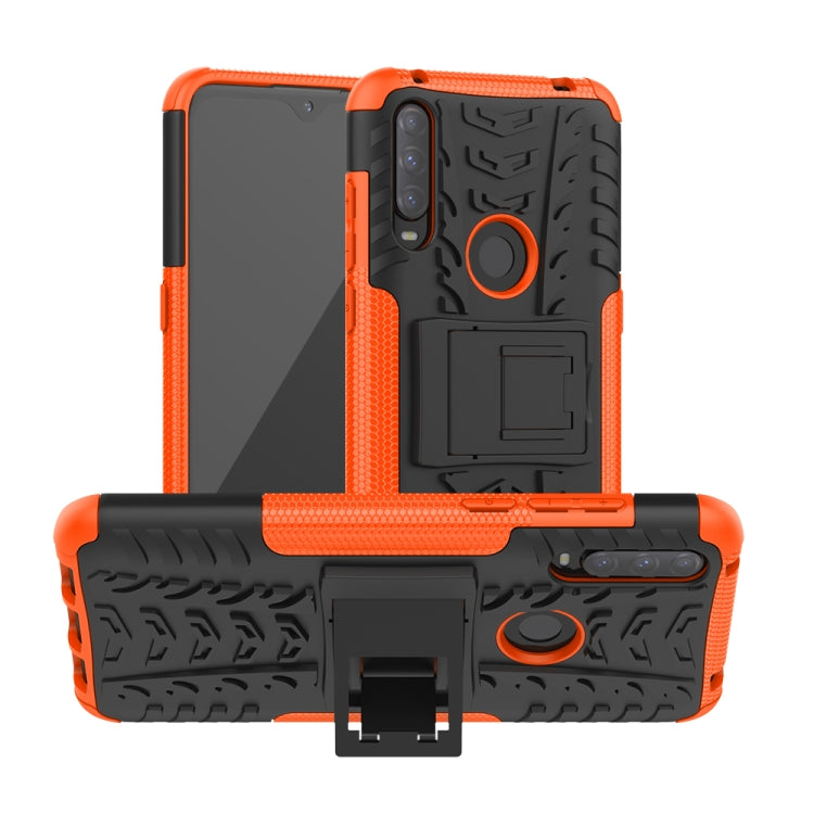 For Alcatel 3L (2020) Tire Texture Shockproof TPU + PC Protective Case with Holder