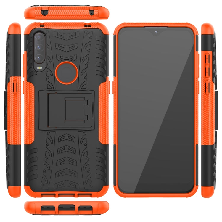 For Alcatel 3L (2020) Tire Texture Shockproof TPU + PC Protective Case with Holder