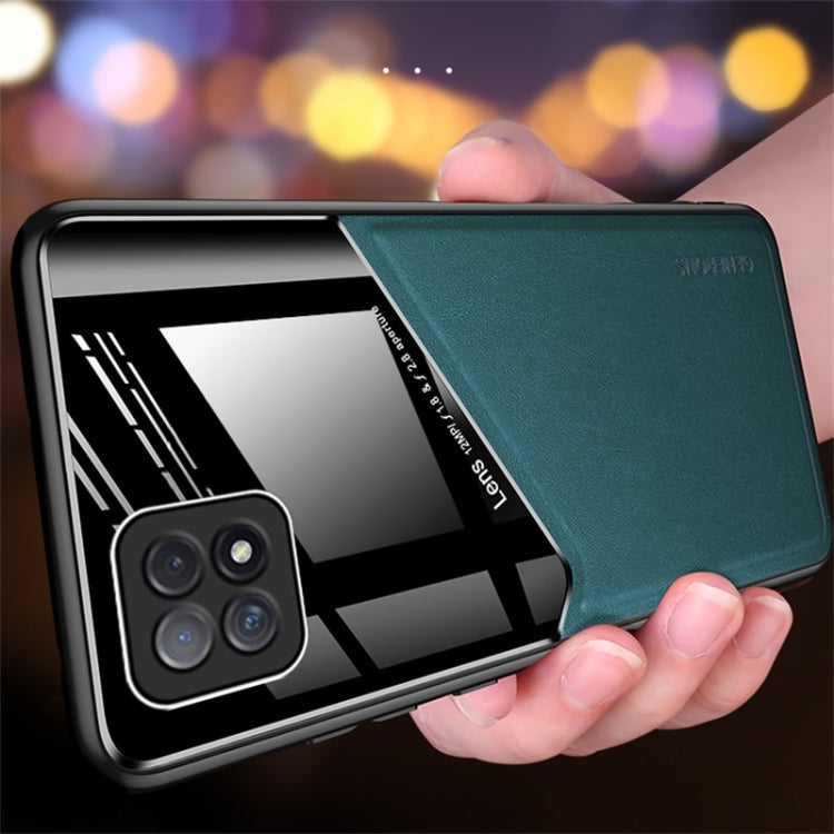 For OPPO A72 All-inclusive Leather + Organic Glass Protective Case with Metal Iron Sheet