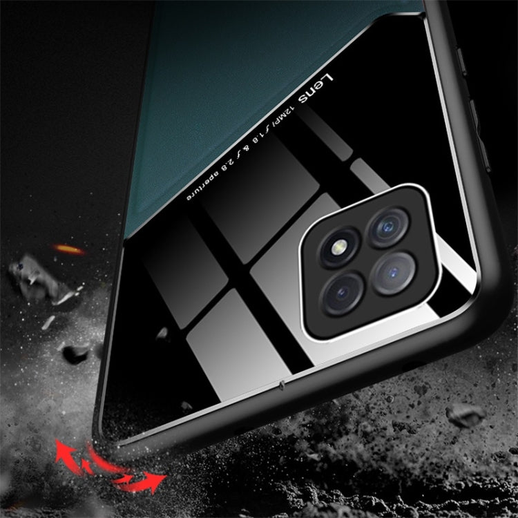 For OPPO A72 All-inclusive Leather + Organic Glass Protective Case with Metal Iron Sheet