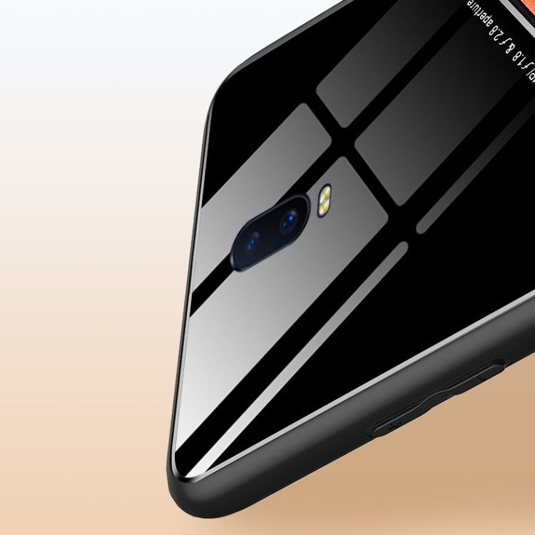 For OPPO R17 All-inclusive Leather + Organic Glass Protective Case with Metal Iron Sheet