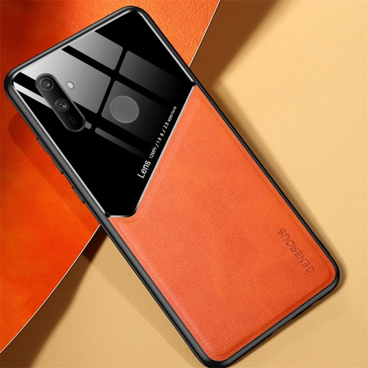 For OPPO Realme C3 All-inclusive Leather + Organic Glass Protective Case with Metal Iron Sheet