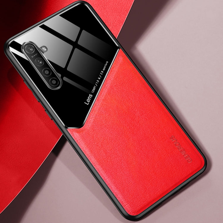 For OPPO Realme X2 All-inclusive Leather + Organic Glass Protective Case with Metal Iron Sheet