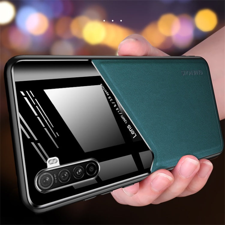 For OPPO Realme 6 All-inclusive Leather + Organic Glass Protective Case with Metal Iron Sheet