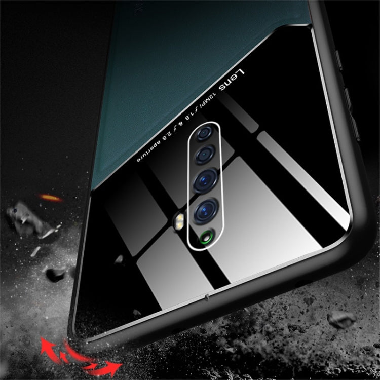 For OPPO Reno 2 Z All-inclusive Leather + Organic Glass Protective Case with Metal Iron Sheet