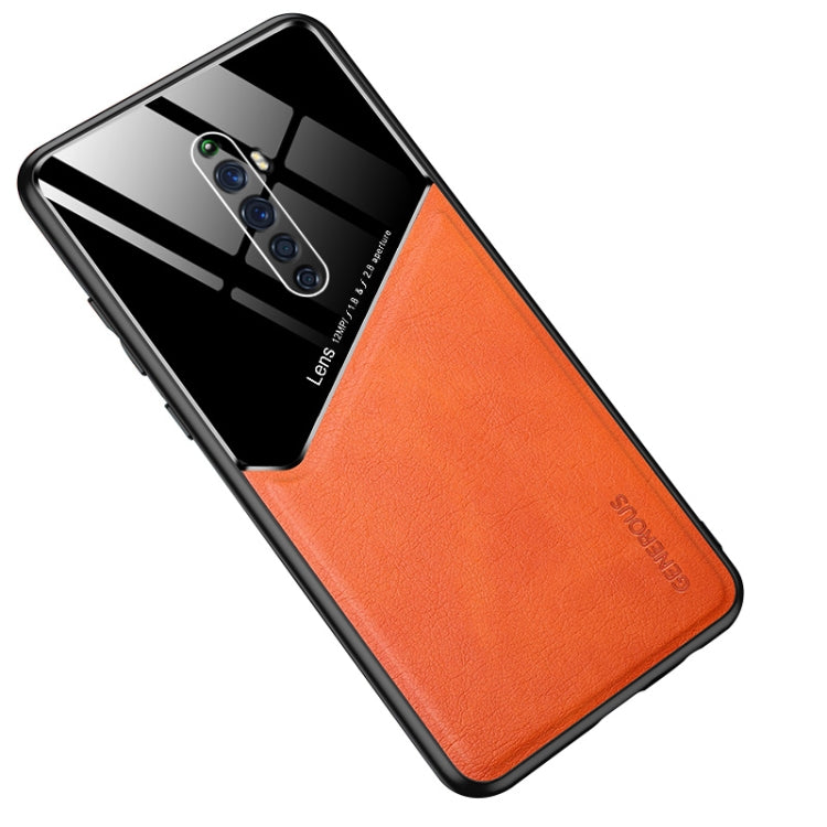 For OPPO Reno 2 Z All-inclusive Leather + Organic Glass Protective Case with Metal Iron Sheet