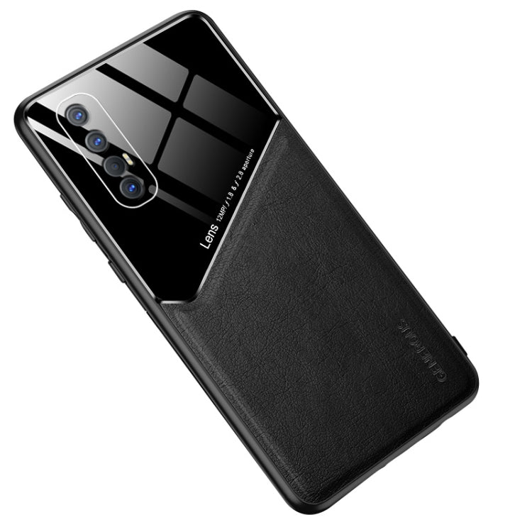 For OPPO Reno 3 Pro All-inclusive Leather + Organic Glass Protective Case with Metal Iron Sheet