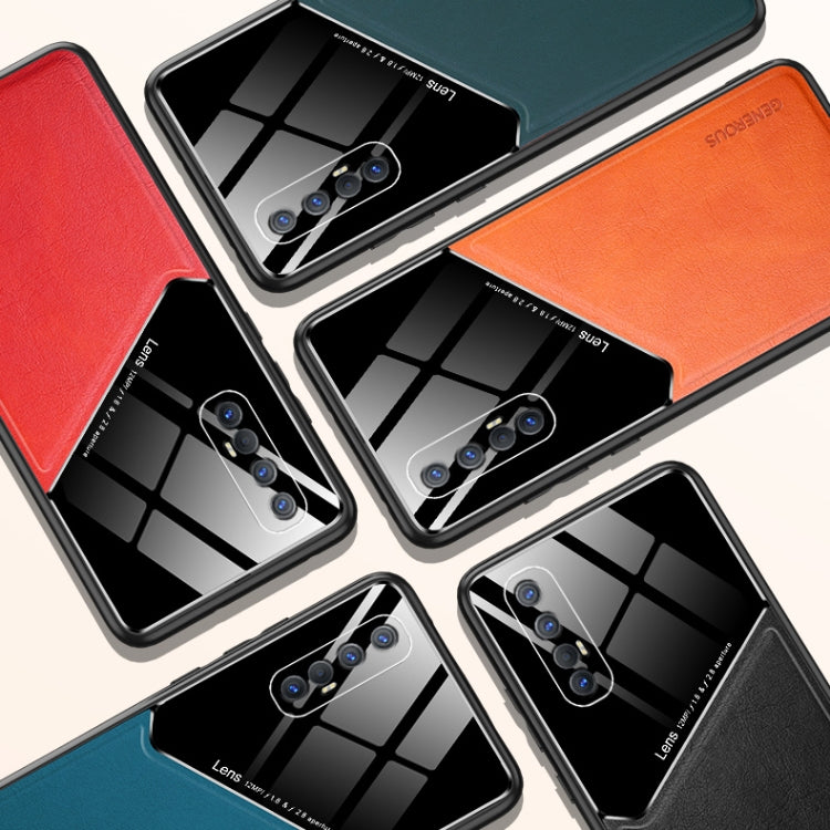 For OPPO Reno 3 Pro All-inclusive Leather + Organic Glass Protective Case with Metal Iron Sheet