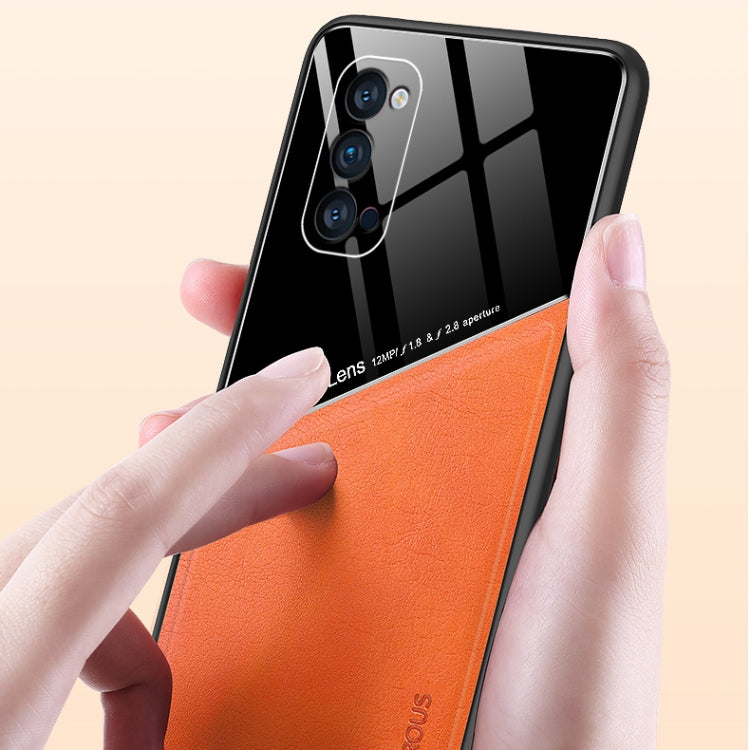 For OPPO Reno 4 Pro All-inclusive Leather + Organic Glass Protective Case with Metal Iron Sheet