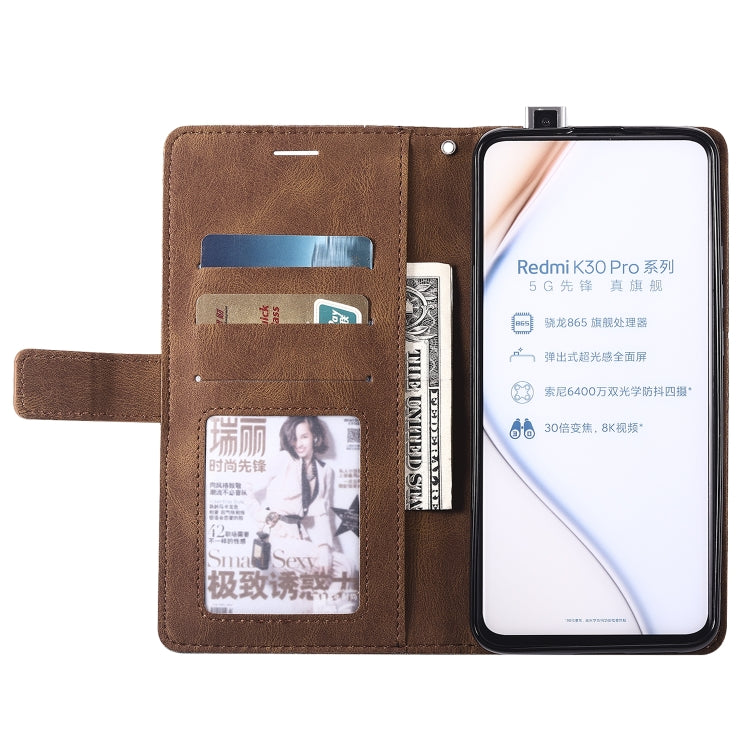 For Xiaomi Redmi K30 Pro Skin Feel Splicing Horizontal Flip Leather Case with Holder & Card Slots & Wallet & Photo Frame