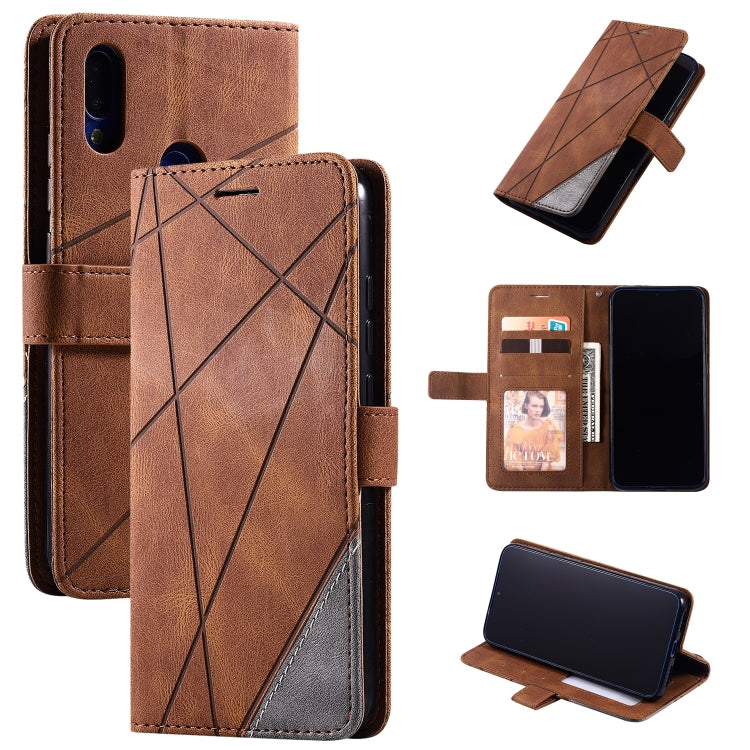 For Xiaomi Redmi Note 7 / Note 7 Pro Skin Feel Splicing Horizontal Flip Leather Case with Holder & Card Slots & Wallet & Photo Frame