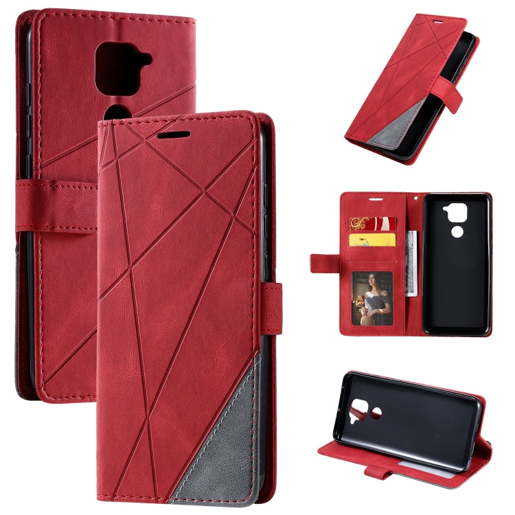 For Xiaomi Redmi Note 9 Skin Feel Splicing Horizontal Flip Leather Case with Holder & Card Slots & Wallet & Photo Frame
