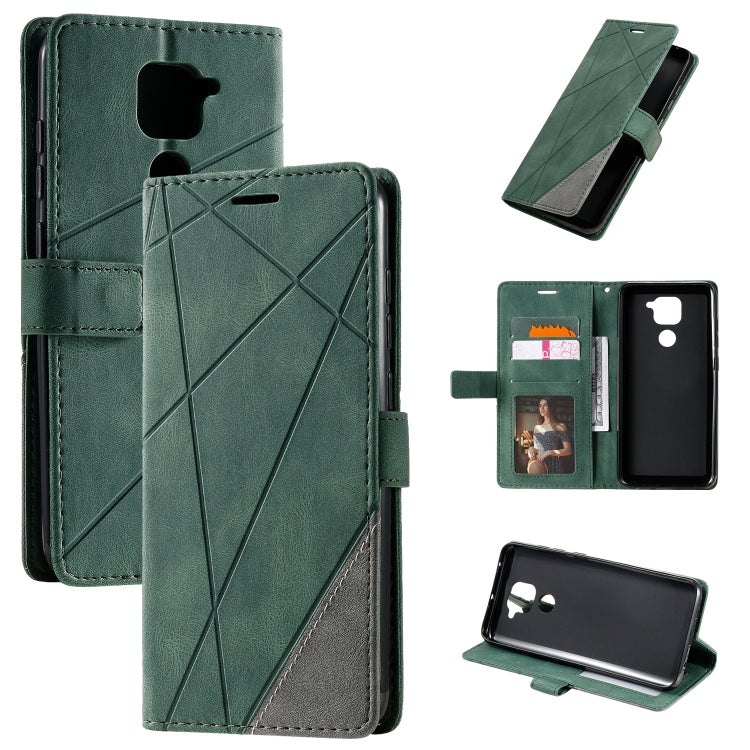 For Xiaomi Redmi Note 9 Skin Feel Splicing Horizontal Flip Leather Case with Holder & Card Slots & Wallet & Photo Frame