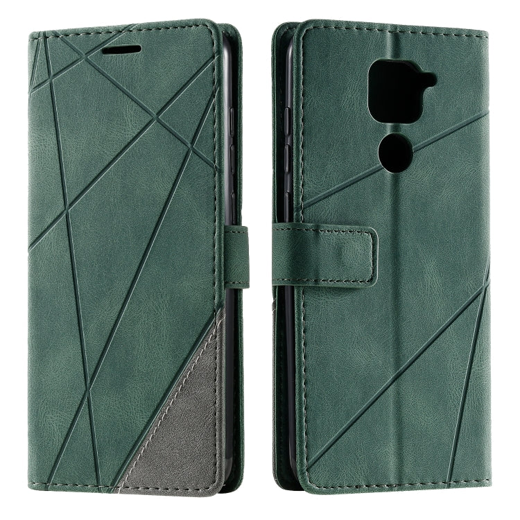 For Xiaomi Redmi Note 9 Skin Feel Splicing Horizontal Flip Leather Case with Holder & Card Slots & Wallet & Photo Frame