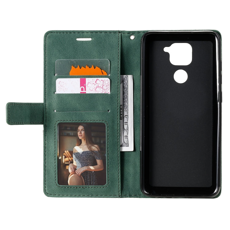 For Xiaomi Redmi Note 9 Skin Feel Splicing Horizontal Flip Leather Case with Holder & Card Slots & Wallet & Photo Frame
