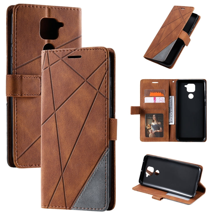 For Xiaomi Redmi Note 9 Skin Feel Splicing Horizontal Flip Leather Case with Holder & Card Slots & Wallet & Photo Frame