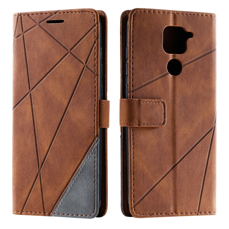 For Xiaomi Redmi Note 9 Skin Feel Splicing Horizontal Flip Leather Case with Holder & Card Slots & Wallet & Photo Frame