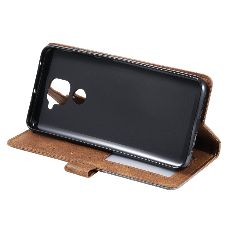 For Xiaomi Redmi Note 9 Skin Feel Splicing Horizontal Flip Leather Case with Holder & Card Slots & Wallet & Photo Frame