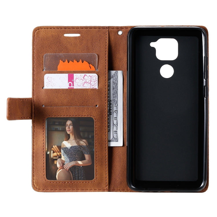 For Xiaomi Redmi Note 9 Skin Feel Splicing Horizontal Flip Leather Case with Holder & Card Slots & Wallet & Photo Frame