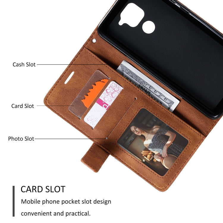 For Xiaomi Redmi Note 9 Skin Feel Splicing Horizontal Flip Leather Case with Holder & Card Slots & Wallet & Photo Frame