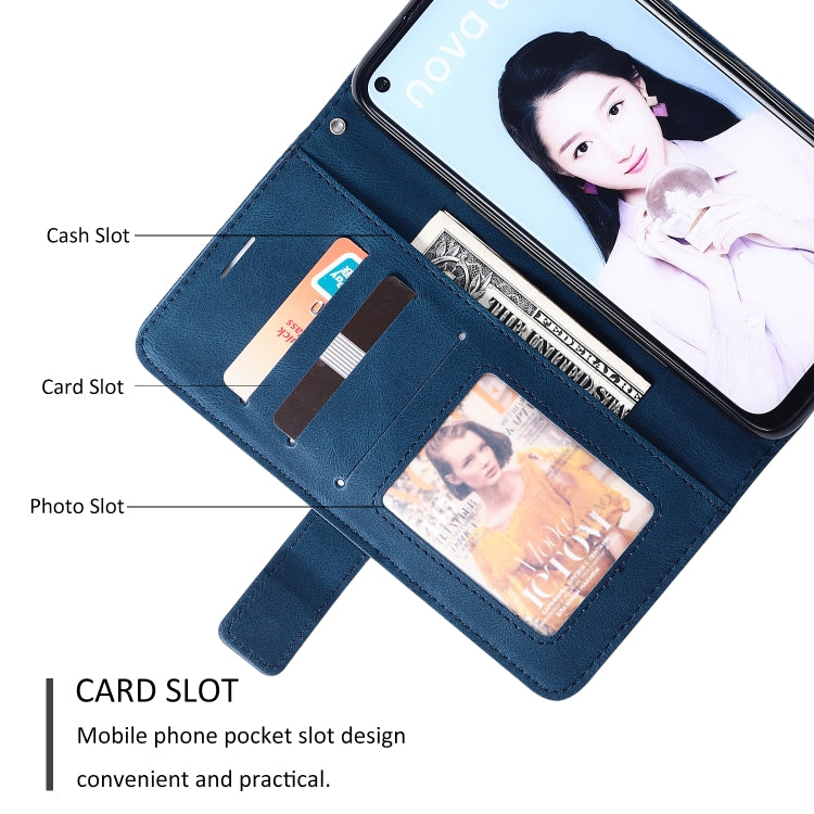 For Huawei P40 Lite Skin Feel Splicing Horizontal Flip Leather Case with Holder & Card Slots & Wallet & Photo Frame