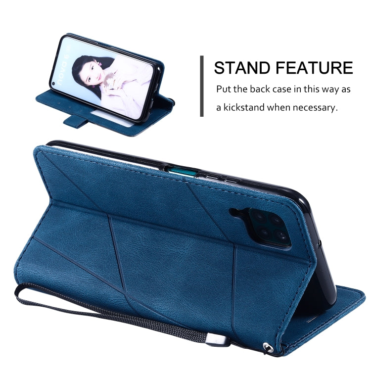 For Huawei P40 Lite Skin Feel Splicing Horizontal Flip Leather Case with Holder & Card Slots & Wallet & Photo Frame