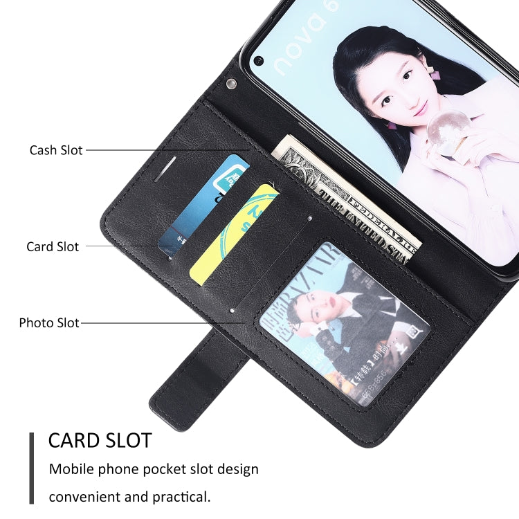 For Huawei P40 Lite Skin Feel Splicing Horizontal Flip Leather Case with Holder & Card Slots & Wallet & Photo Frame