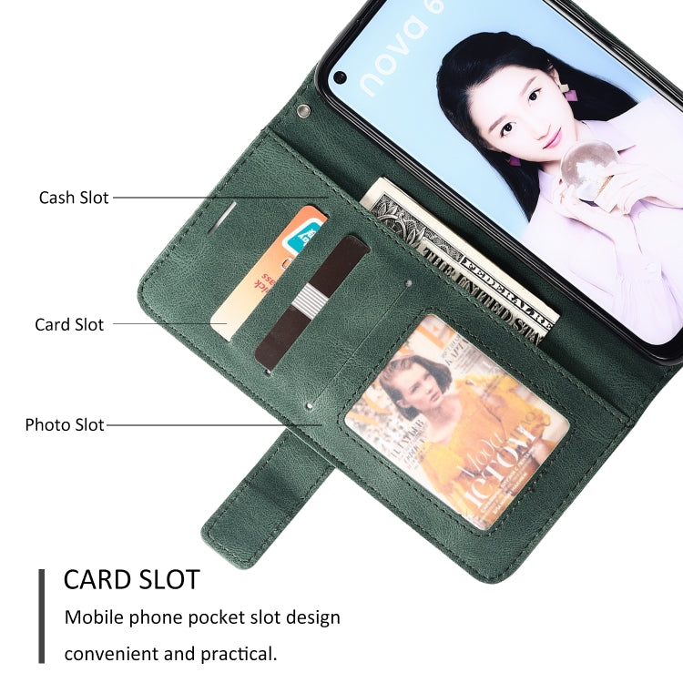 For Huawei P40 Lite Skin Feel Splicing Horizontal Flip Leather Case with Holder & Card Slots & Wallet & Photo Frame