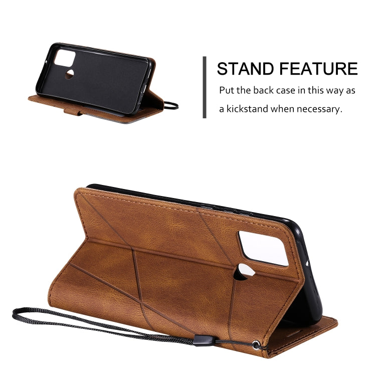 For Huawei Honor 9A Skin Feel Splicing Horizontal Flip Leather Case with Holder & Card Slots & Wallet & Photo Frame