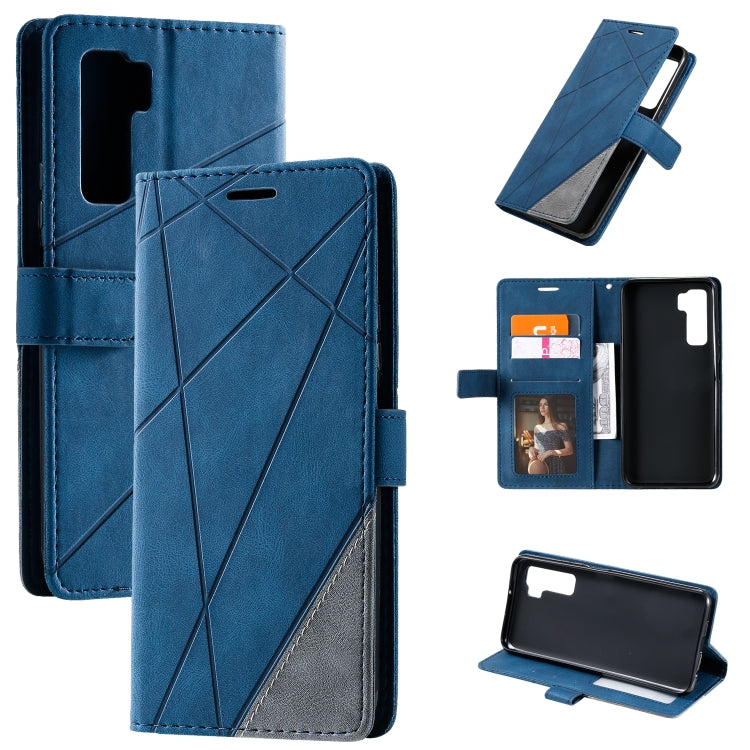 For Huawei nova 7 SE Skin Feel Splicing Horizontal Flip Leather Case with Holder & Card Slots & Wallet & Photo Frame