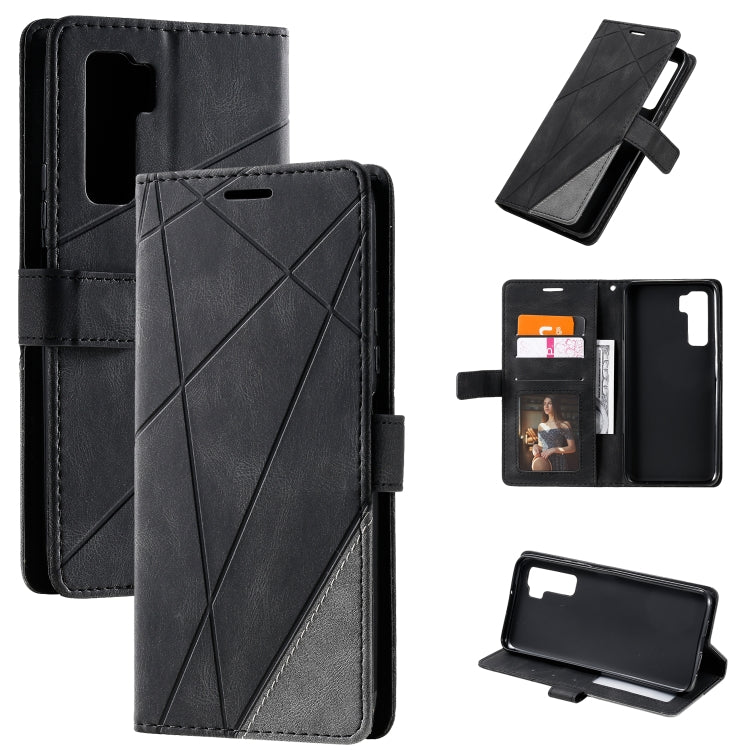 For Huawei nova 7 SE Skin Feel Splicing Horizontal Flip Leather Case with Holder & Card Slots & Wallet & Photo Frame