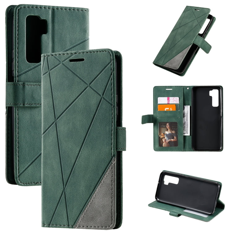 For Huawei nova 7 SE Skin Feel Splicing Horizontal Flip Leather Case with Holder & Card Slots & Wallet & Photo Frame
