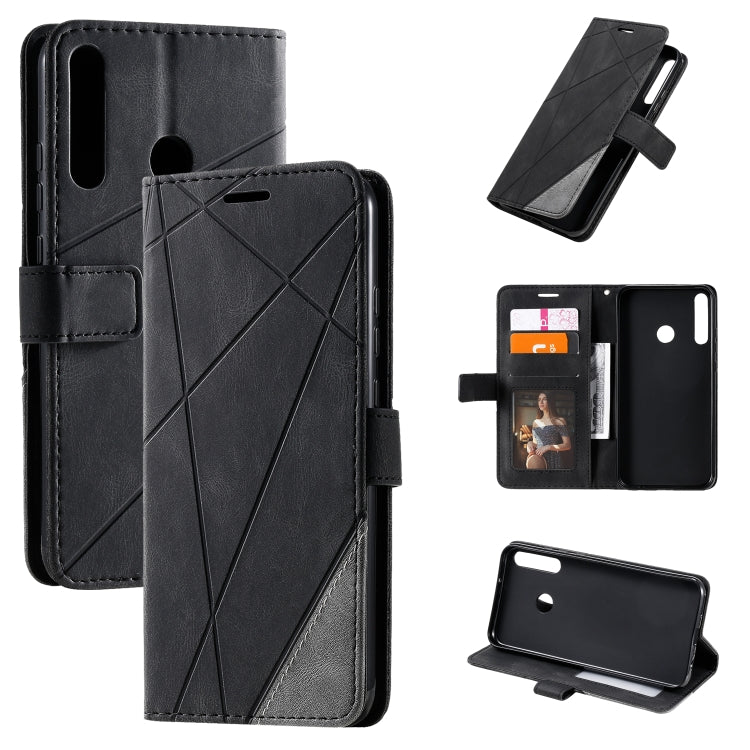For Huawei P40 Lite E / Y7p / Honor 9C Skin Feel Splicing Horizontal Flip Leather Case with Holder & Card Slots & Wallet & Photo Frame