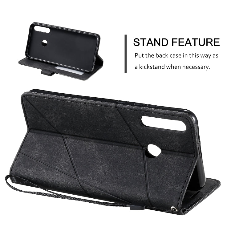 For Huawei P40 Lite E / Y7p / Honor 9C Skin Feel Splicing Horizontal Flip Leather Case with Holder & Card Slots & Wallet & Photo Frame