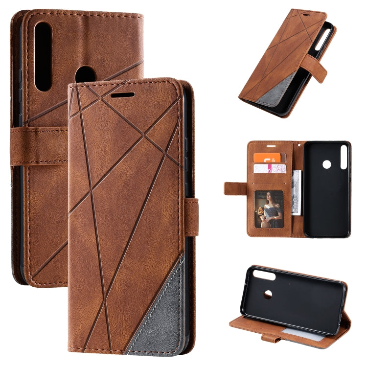 For Huawei P40 Lite E / Y7p / Honor 9C Skin Feel Splicing Horizontal Flip Leather Case with Holder & Card Slots & Wallet & Photo Frame
